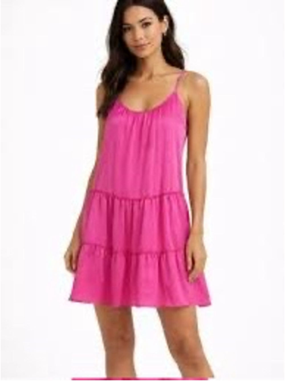 Trina Turk Women's Size L Havsa Tiered Dress In Pink NWT Resort Beach Travel